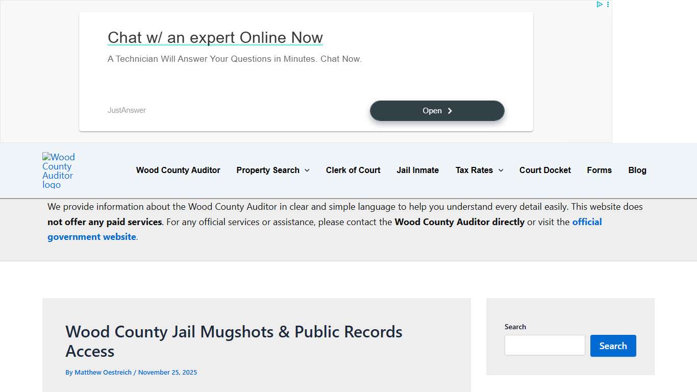 Wood County Jail Mugshots & Public Records Access
